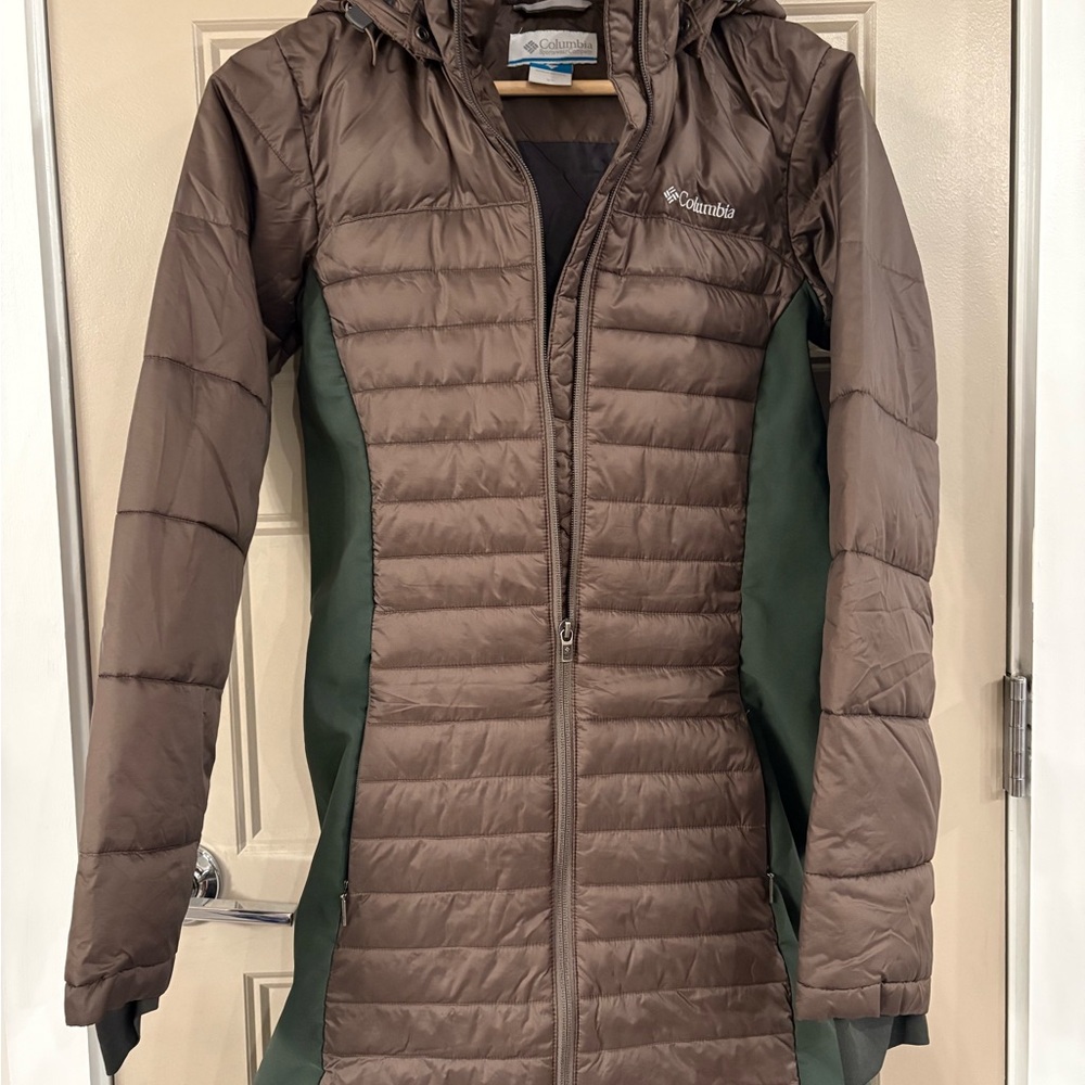 Columbia Women's Long Brown and Dark Gray Jacket